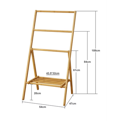 Bamboo Wooden Clothing Rail size dimensions