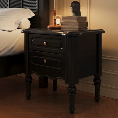 Black Contemporary Bedside Table side view