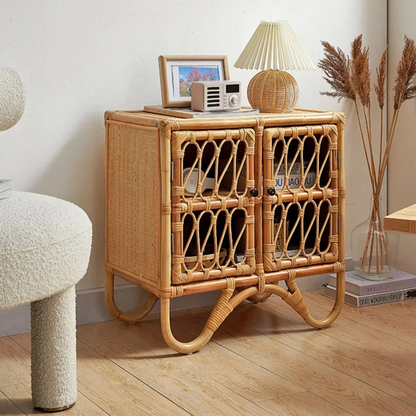 Boho Bamboo Bedside Table