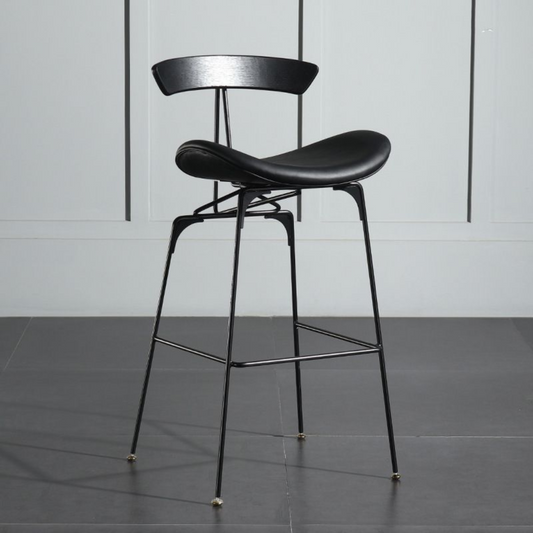 Mid Century Black Kitchen Bar Stools front view