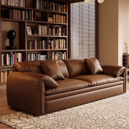 Mid Century Sofa Bed Brown Leather