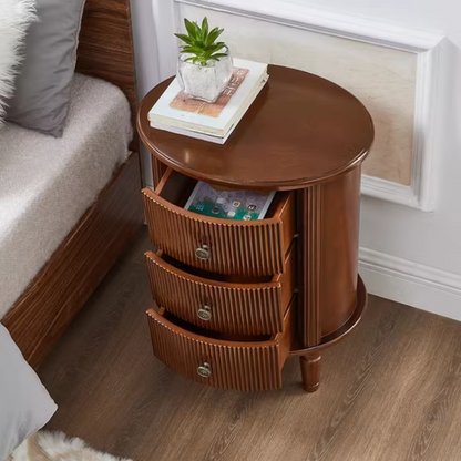 Modern Mid Century Bedside Table Circular top view