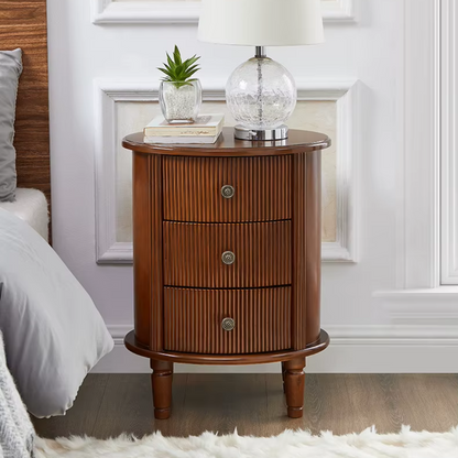 Modern Mid Century Bedside Table Circular front view