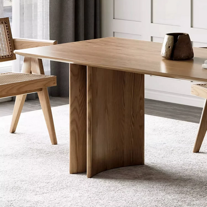 Modern Solid Wood Kitchen Table close up of the wood legs