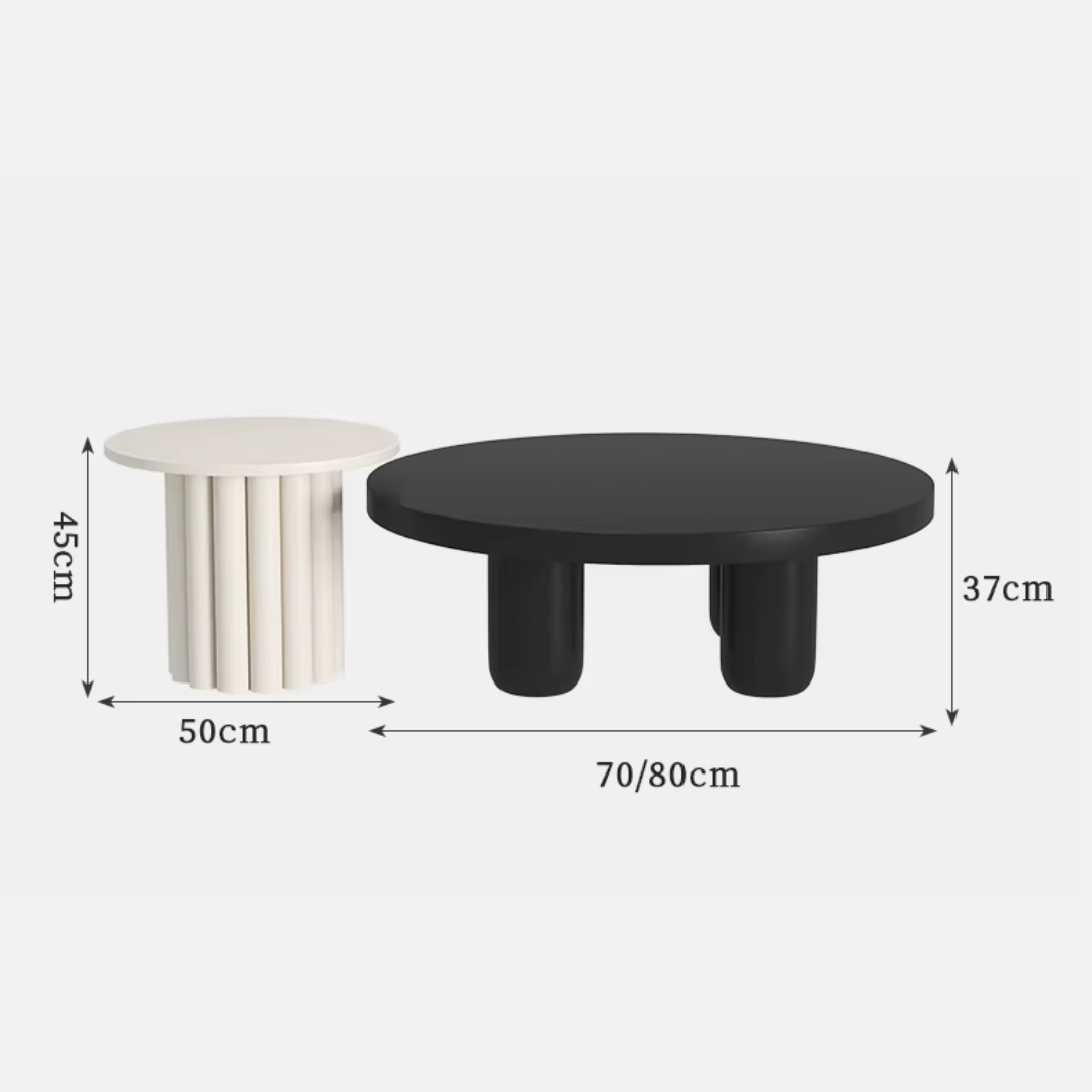 Size dimensions  of sleek black wood coffee table