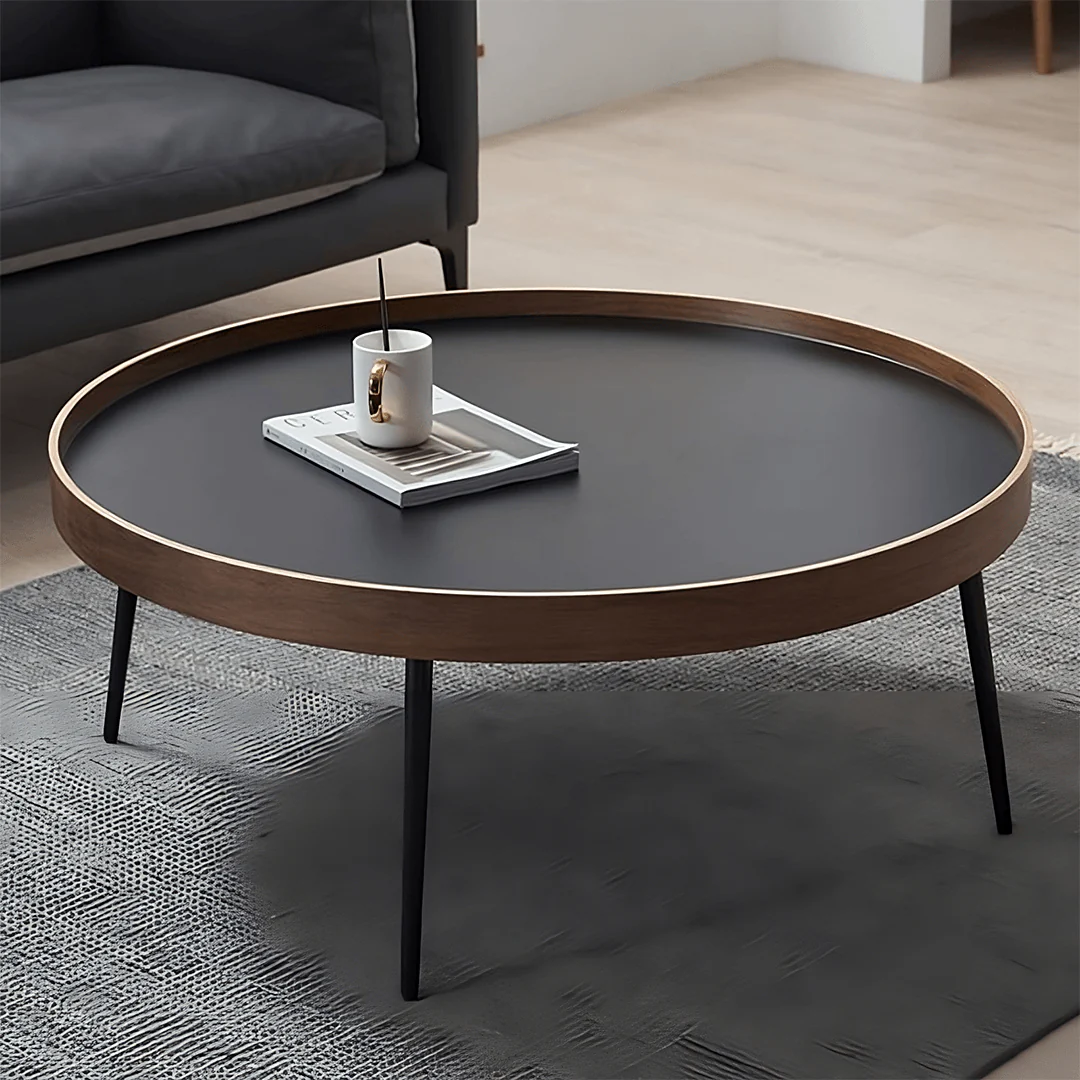 Close-up of nesting wooden coffee table texture