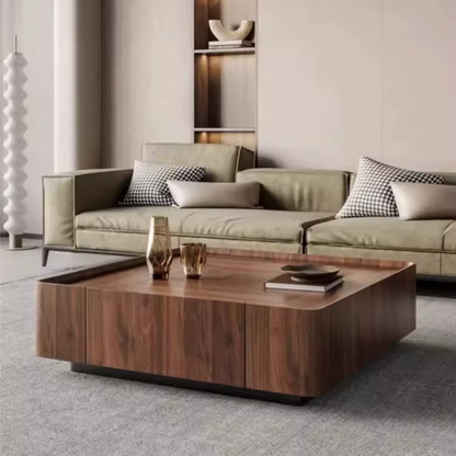 Top view of square centerpiece coffee table