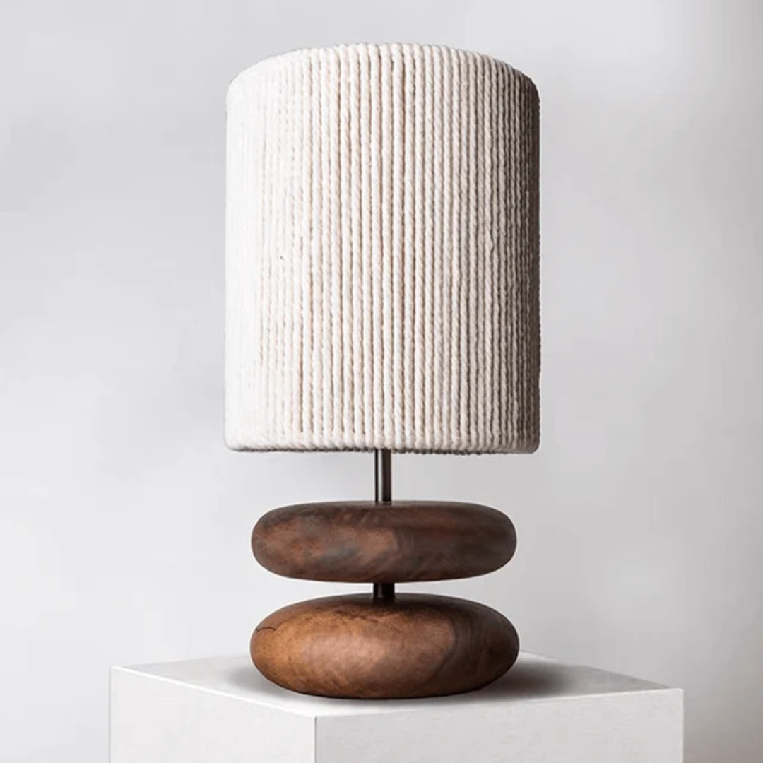 Solid Walnut Wood Creative Table Lamp front view