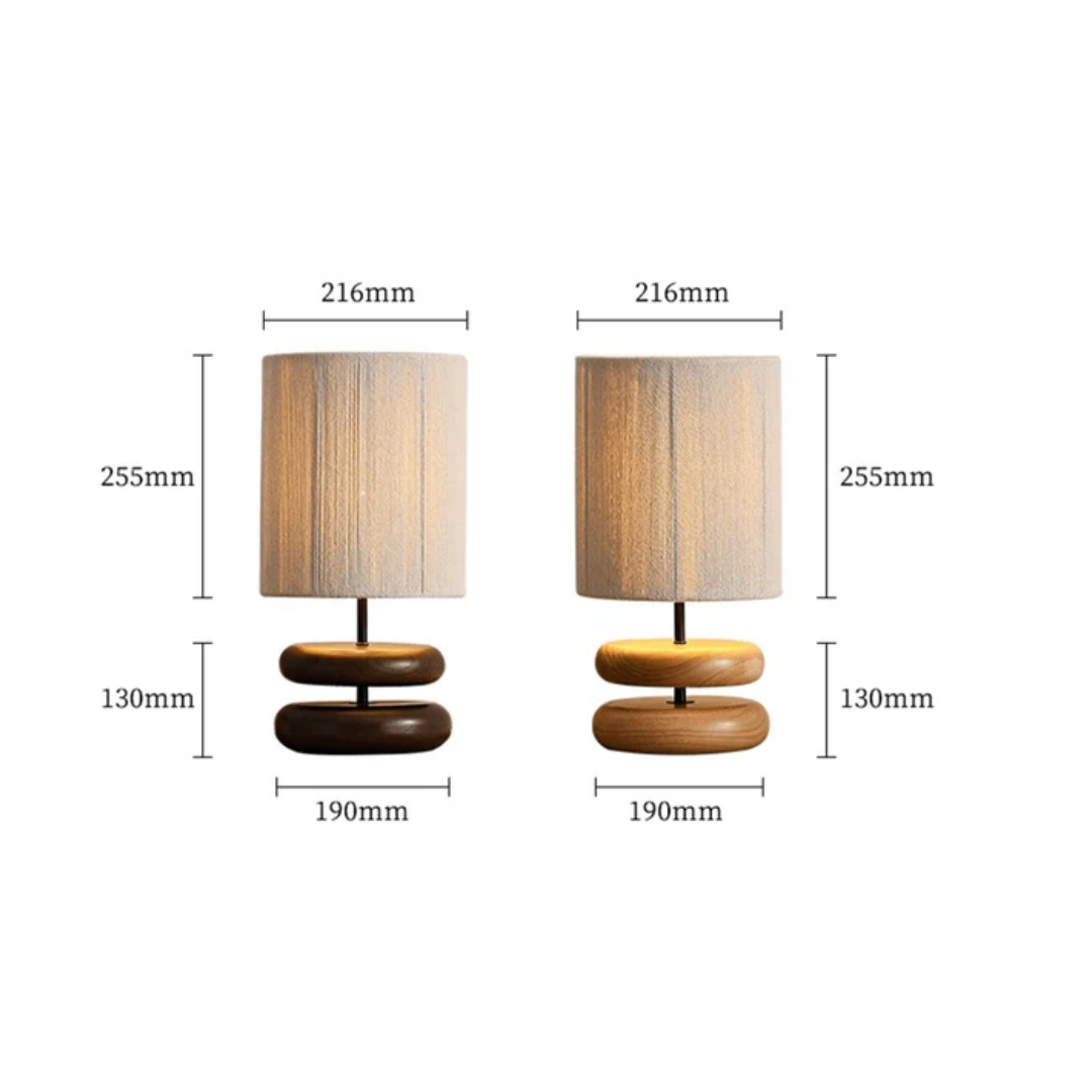 Solid Walnut Wood Creative Table Lamp size dimensions