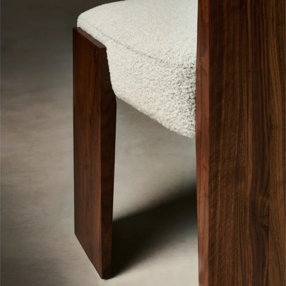 Solid Wood Modern Armless Dining Chair close up of the legs