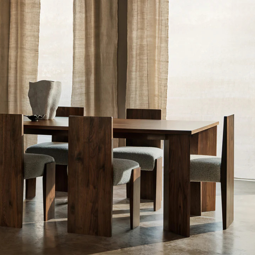 Solid Wood Modern Armless Dining Chair in a dining room