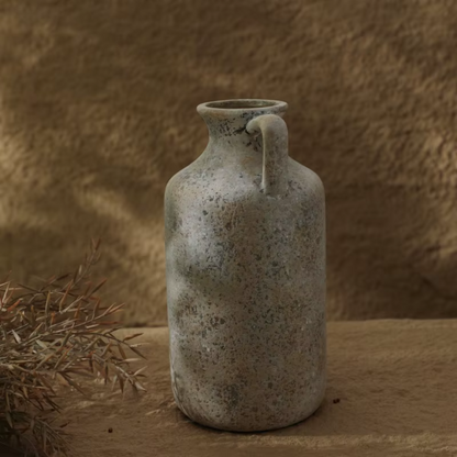 Stone Textured Rustic Vase side front view