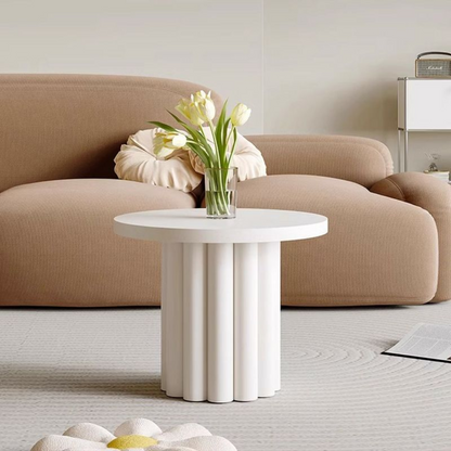 White Wooden Coffee Table Set side table view