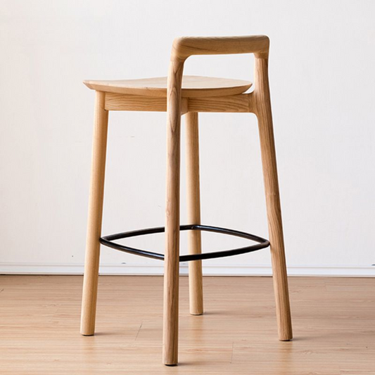 Wooden Barstools With Low  Back side view