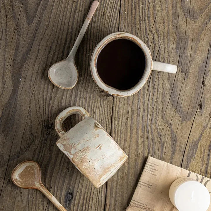 Ceramic Rustic Mug birds eye view 