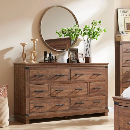 Rustic Wooden Chest Of Drawers front view